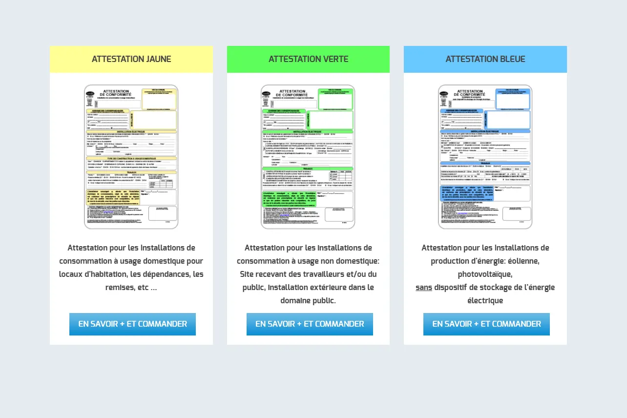 Certificat de conformité électrique officiel