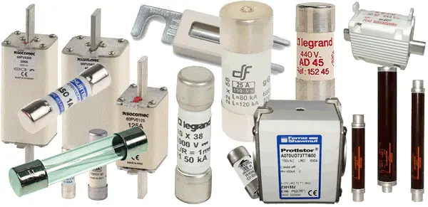 Types de fusibles - Fusibles cylindriques, à couteaux, et cartouches