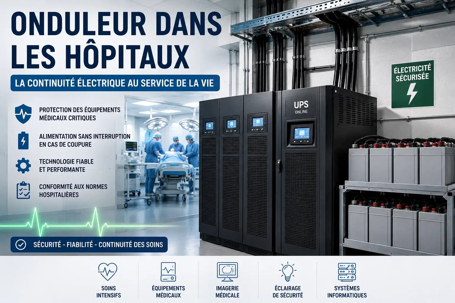 Onduleur dans les hôpitaux : rôle critique, fonctionnement et sécurité électrique